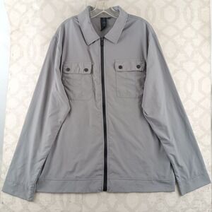 Soul Star England Mens XL Gray Full Zip Shirt Jacket‎ Lightweight Windbreaker
